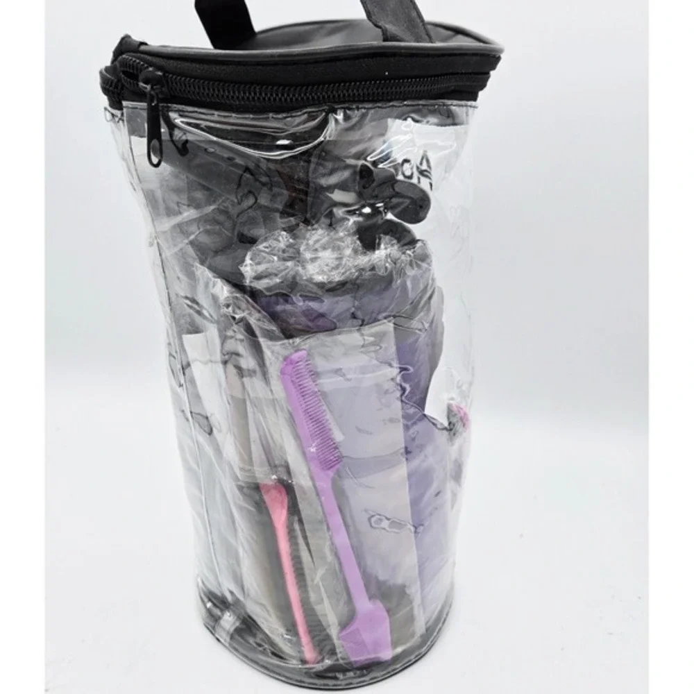 Hair Accessories Set Combs,‎ Brushes, Clips, Ties & Travel Bag Bundle New